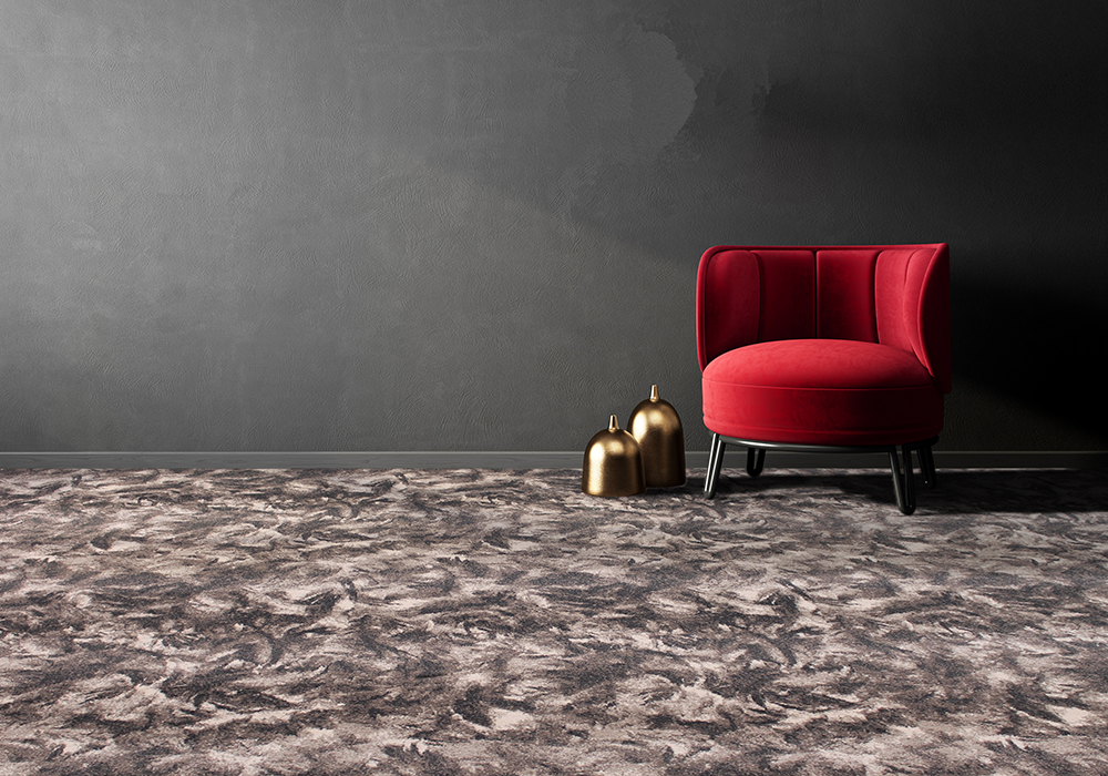 Modern design interior with red armchair. Scandinavian furniture. 3d illustration